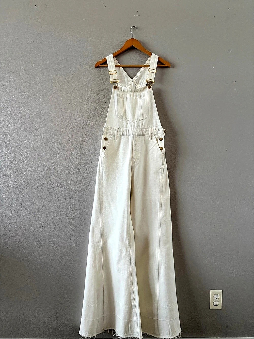 MUMU White Wide Leg Overalls